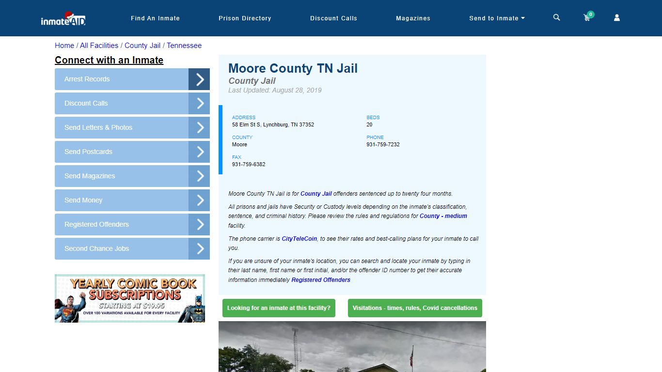 Moore County TN Jail - Inmate Locator - Lynchburg, TN