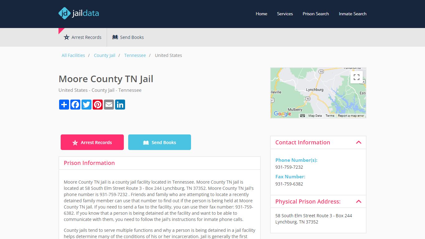 Moore County TN Jail Inmate Search and Prisoner Info - Moore County, TN